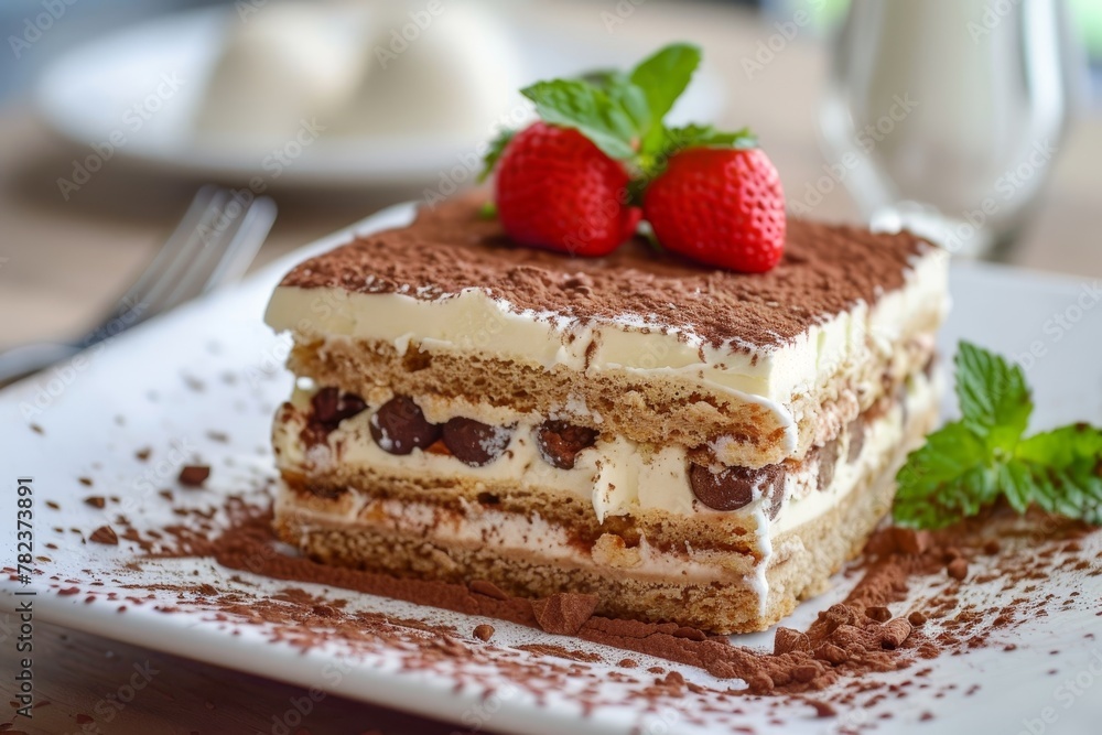 Tasty tiramisu on a plate Tasty tiramisu on a plate