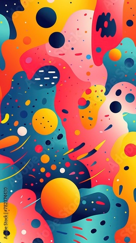 Whimsical Abstract Artwork with Vibrant Color Palette Generative AI © AlexandraRooss