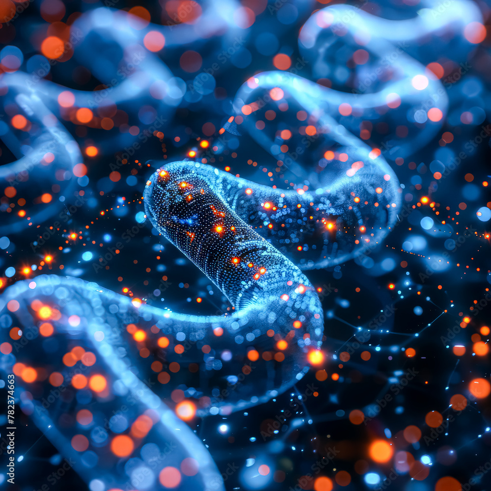A blue and orange patterned image of a network of lines and dots. The image has a futuristic and technological feel to it A blue and orange patterned image of a network of lines and dots. The image has a futuristic and technological feel to it