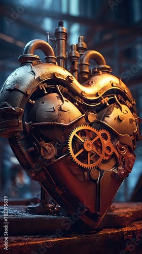 Rusty Mechanical Heart - Fictional Device in Sci-Fi and Fantasy Generative AI