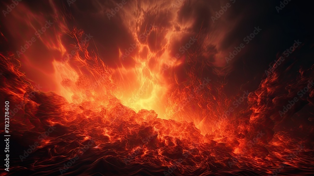 Fiery Apocalyptic Sky with Smoke and Flames Generative AI Fiery Apocalyptic Sky with Smoke and Flames Generative AI