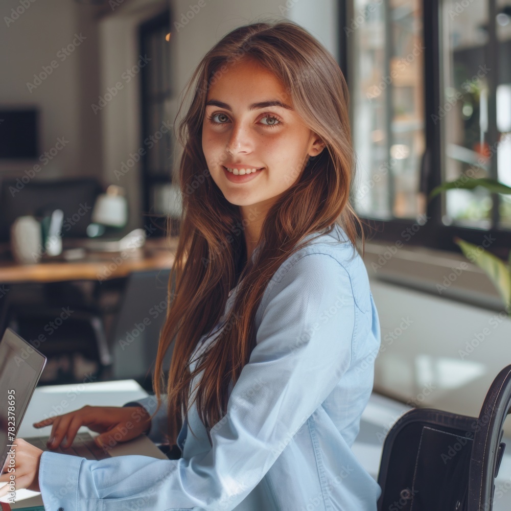 Confident Woman at Her Desk Confident Woman at Her Desk
