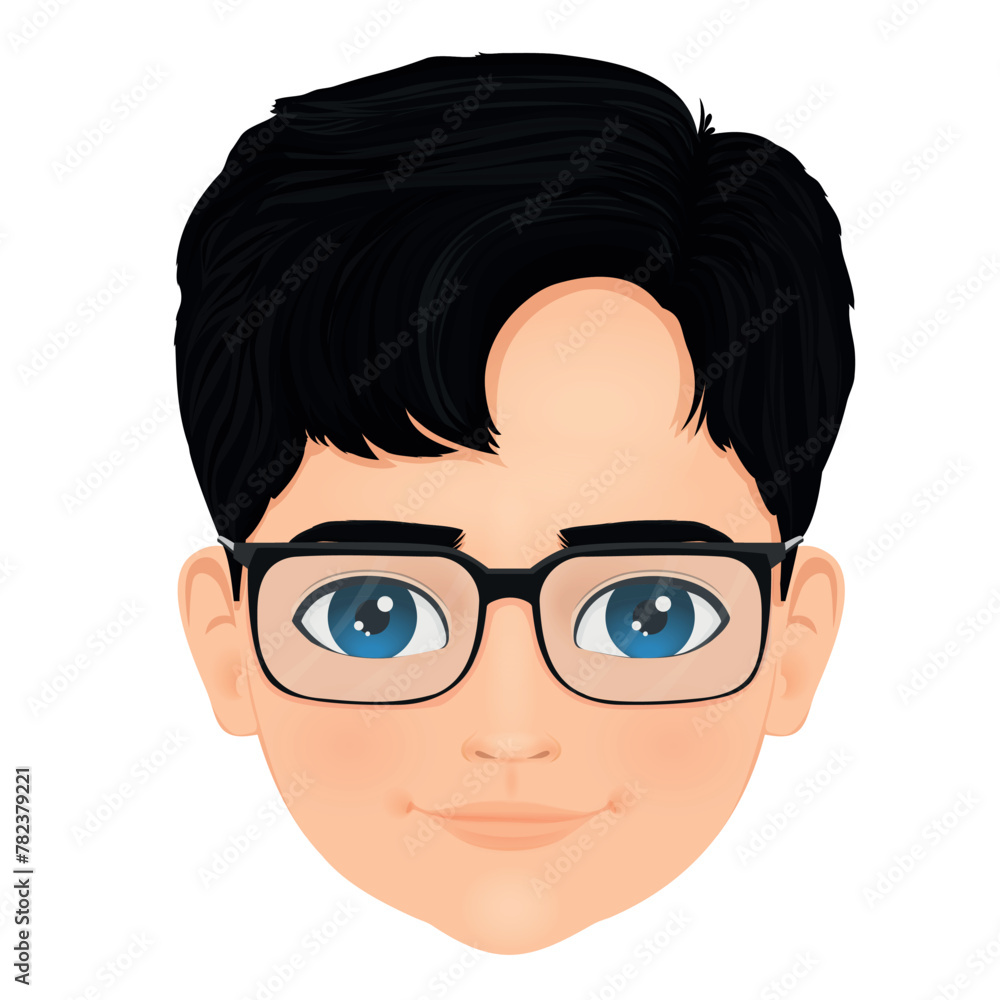 Portrait of cute and glasses-wearing male student Portrait of cute and glasses-wearing male student