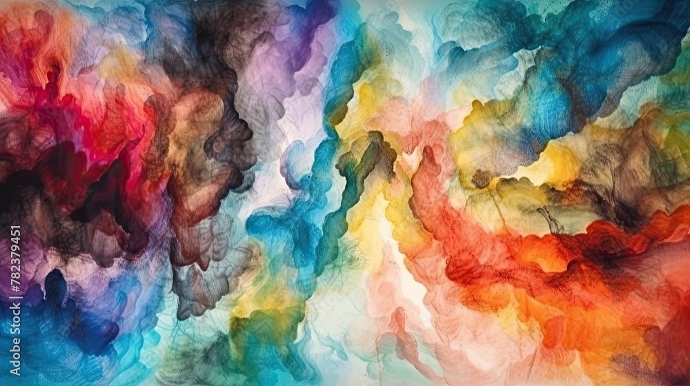 Vibrant Watercolor Abstract for Graphic Design Generative AI