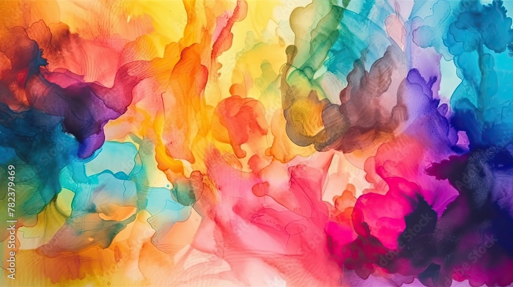 Vibrant Abstract Watercolor Painting for Graphic Design Generative AI