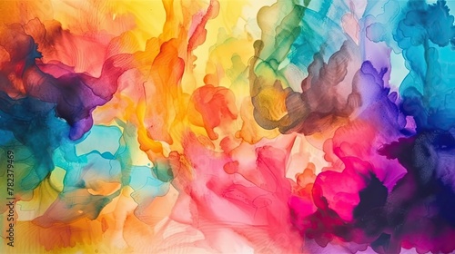 Vibrant Abstract Watercolor Painting for Graphic Design Generative AI