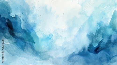 Ethereal Blue Watercolor Abstract Backdrop Generative AI
