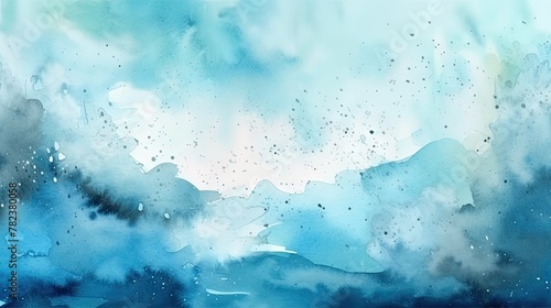 Serene Blue Watercolor Abstract Background Generative AI © AlexandraRooss