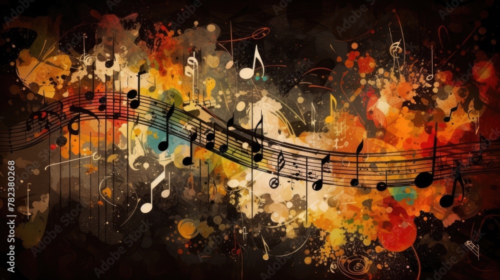 Obraz premium Vibrant Abstract Music Composition Generative AI