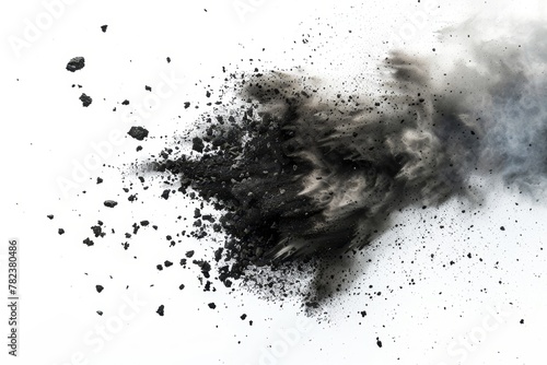 Asphalt explosion on a clear background