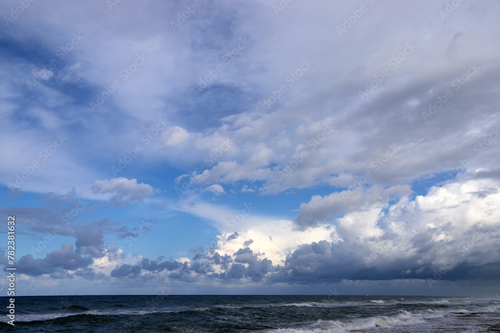 Rain clouds in the sky over the Mediterranean Sea. Rain clouds in the sky over the Mediterranean Sea.
