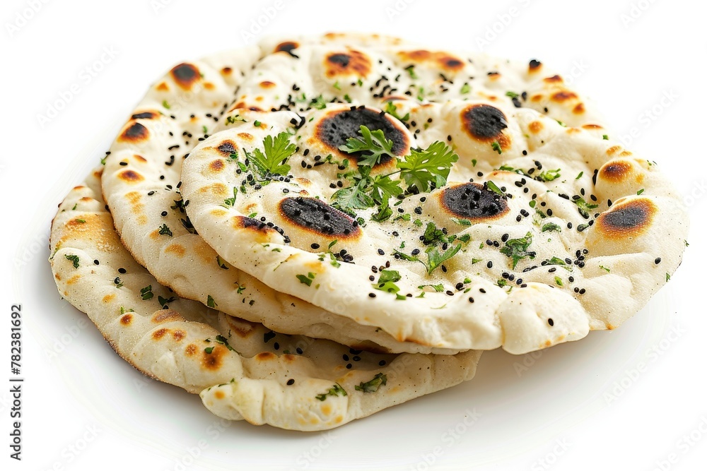 Isolated naan bread on white background Isolated naan bread on white background