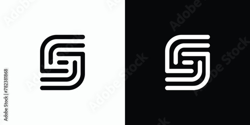 Vector logo design with lines of the initial S in a modern, simple, clean and abstract style. photo