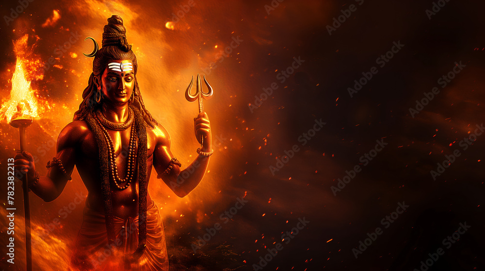 Shiva God Statue image with copy space Shiva God Statue image with copy space