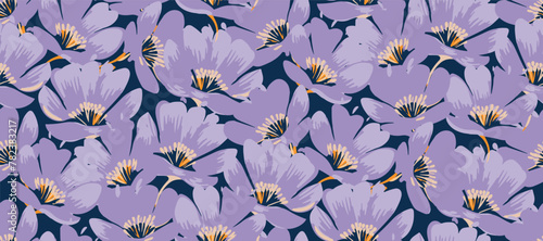Simple minimalistic summer tropical floral seamless pattern