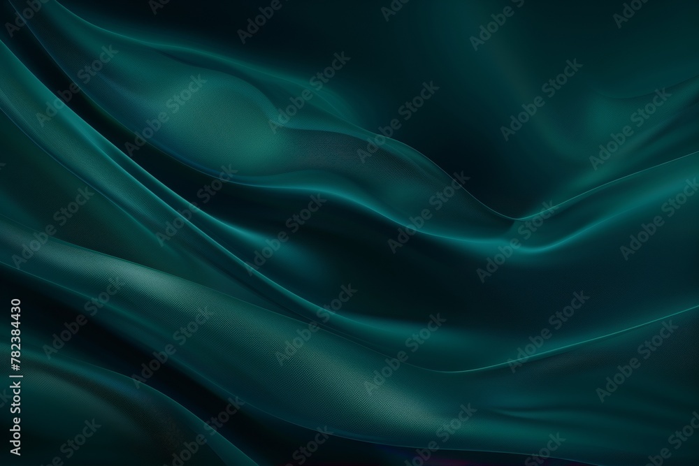 Fototapeta premium Abstract background with flowing dark teal color silk fabric