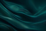 Abstract background with flowing dark teal color silk fabric