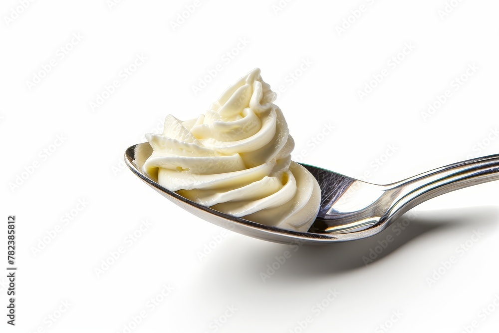 Isolated whipped mascarpone cream on white background Isolated whipped mascarpone cream on white background