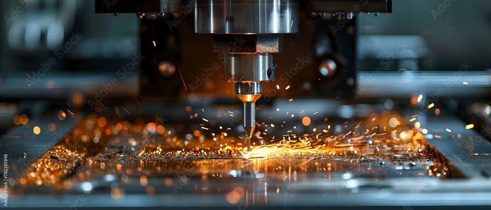 Precision in Motion: CNC Machining Sparks Creativity. Concept Manufacturing Technology, CNC Machining, Precision Engineering, Creative Innovation, Industrial Automation