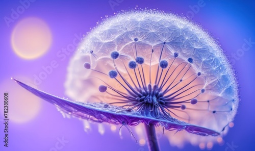 Enchanting Dandelion Puff with Dew Droplets Generative AI