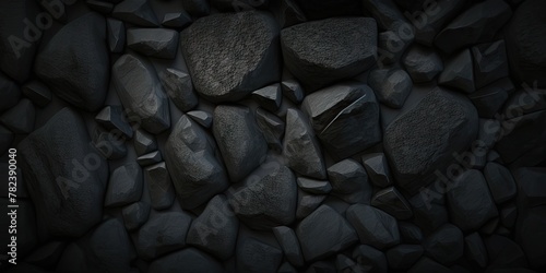 Dramatic Black Stone Textured Background with Cinematic Lighting Generative AI