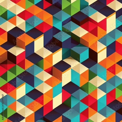Vibrant Abstract Color Block Pattern Generative AI