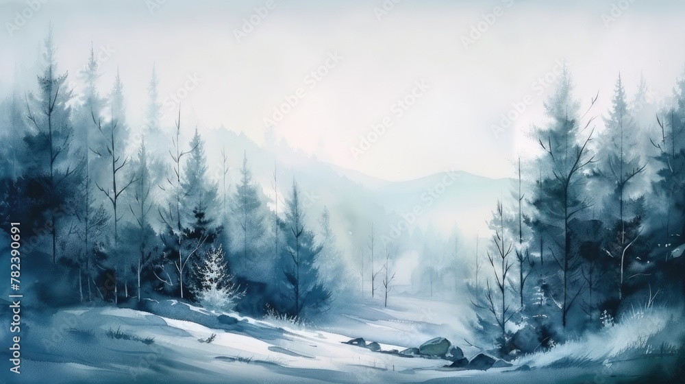 Enchanting Frozen Forested Landscape Generative AI