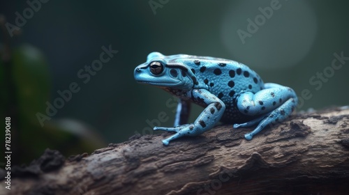 Vibrant Blue Frog Up Close on Branch Generative AI