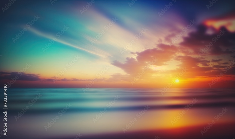 Dreamy Sunset Seascape with Ethereal Soft Focus Generative AI