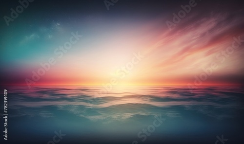 Ethereal Sunset Ocean Landscape Generative AI