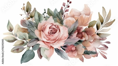 Dreamy Floral Arrangement with Watercolor Accents Generative AI