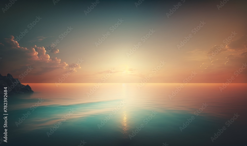 Serene Sunset Seascape: Soft, Ethereal, and Dreamlike Generative AI