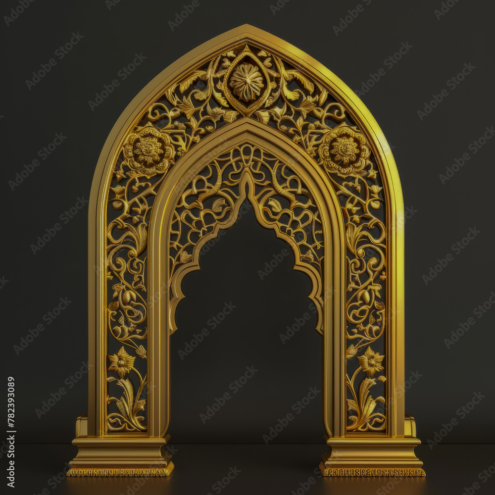 Ornate golden gothic arch