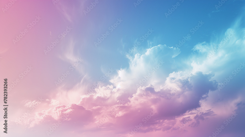 Obraz premium blue sky with pink clouds