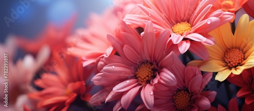 Colorful flowers in a vase