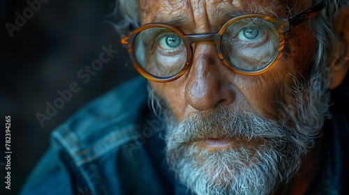 A man with glasses and a beard gazes into the camera