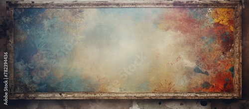 Painting on wall with aged ...