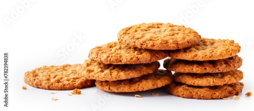 Cookies heap on white backdrop