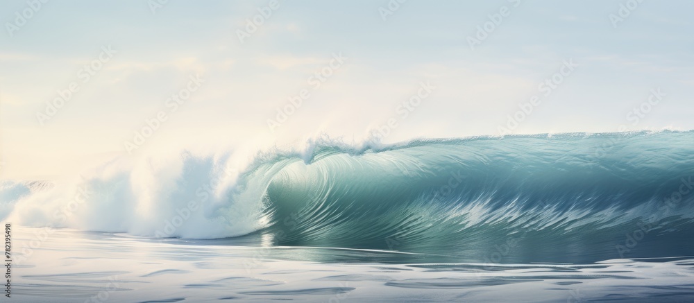 Surfer conquering massive ocean wave Surfer conquering massive ocean wave