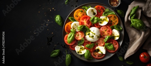 Caprese salad with tomato and mozzarella