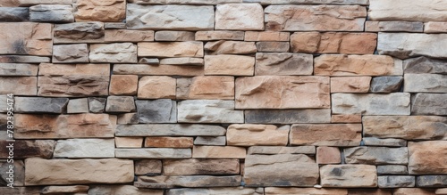 Natural stone wall texture close up