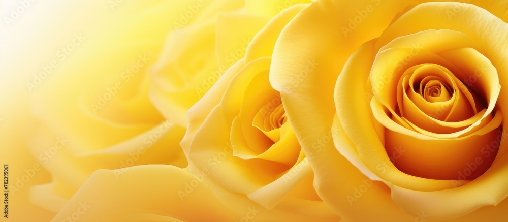 Close-up of vibrant yellow roses