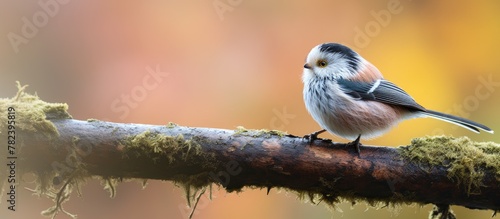 Bird resting on moss-covere...