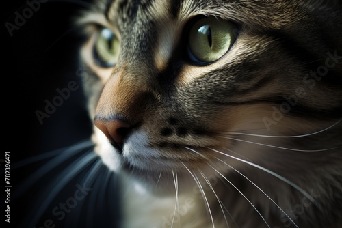 Captivating Close-Up Portrait of a Feline Face Generative AI