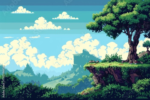 Retro Pixel Art Background