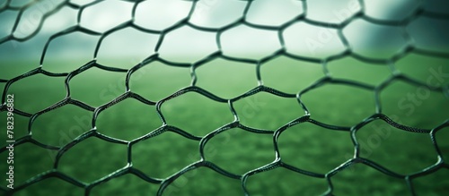 Soccer ball behind a close-up fence