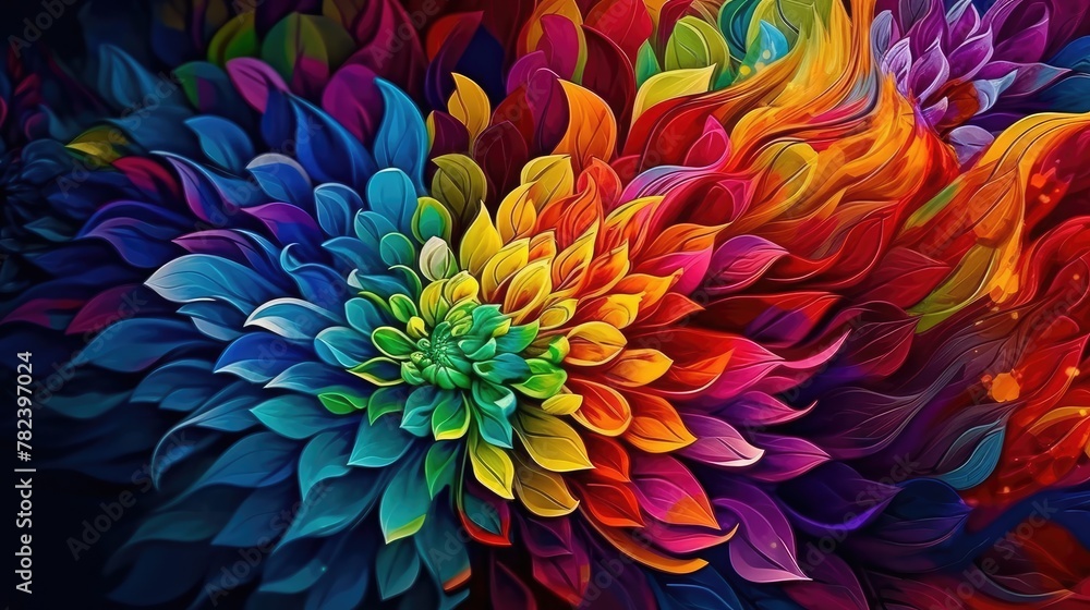 Vibrant Abstract Floral Artwork Generative AI Vibrant Abstract Floral Artwork Generative AI