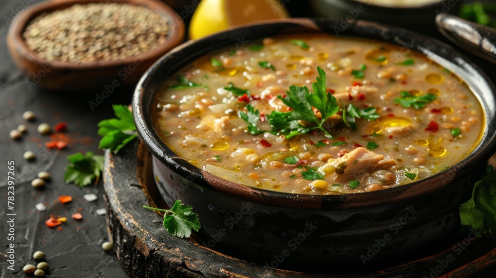 The national cuisine of Jordan is lentil soup adas, a stew made from lentils and chicken, spices and lemon juice. 