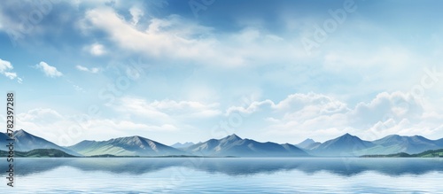 View of a tranquil lake wit...