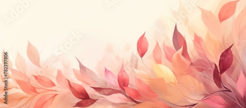 Autumnal Watercolor Leaf Background Generative AI